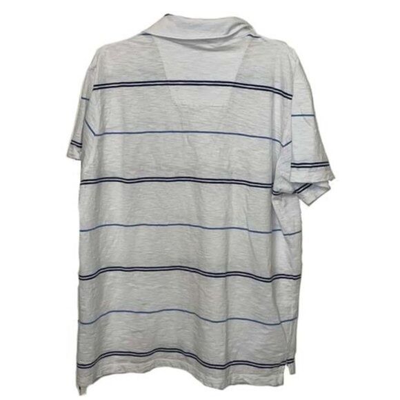 Nautica Jeans Co. White Striped Polo Shirt Men's Size XXL 2XL Crest Retro - Picture 7 of 10